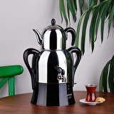 KORKMAZ A341-04 Çaykolik, ÇAY MAKİNESİ, Üst Demlik 1,1Litre, Sıcak Su  3Litre, 2000W, 50 Bardak Çay, Paslanmaz Çelik SEMAVER