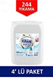Viking Sensitive Sıvı Deterjan 61 Yıkama Yumuşatıcı 5 lt 4'lü