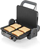 Arzum AR2005 Izgara Ve Tost Makinesi, Paslanmaz Çelik, 1800 Watt, Siyah (OUTLET - TEŞHİR)