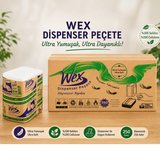Wex Dispenser Peçete 5 Koli Toplam 90 Paket, 250 Yaprak, 2 Katlı, %100 Selüloz