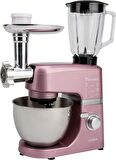 Karaca Cookplus Promix Mutfak Şefi, 4.3 Litre, Paslanmaz Çelik, Mikser, Hamur Yoğurucu, Blender, Gıda Öğütücü, Et Kıyma Makinesi, Pembe (OUTLET - TEŞHİR)