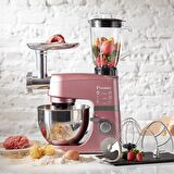 Karaca Cookplus Promix Mutfak Şefi, 4.3 Litre, Paslanmaz Çelik, Mikser, Hamur Yoğurucu, Blender, Gıda Öğütücü, Et Kıyma Makinesi, Pembe (OUTLET - TEŞHİR)