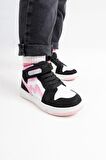mnpc Unisex Çocuk Siyah-Pembe Hakiki Deri Anatomik Sneakers Bot