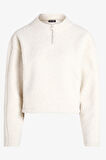 Calvin Klein Sport Sherpa Half Zip Sweatshirt Kadın Yarım Fermuar Rahat Kesim Crop Polar Sweatshirt Bej