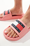 Tommy Jeans Flag Pool Women's Slide ESS Pink Kadın Plaj Terliği Pembe