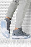 Nike Jordan Air Max Aura Leather Grey Shoes Hakiki Deri Bilekli Gri Basketbol Ayakkabısı 
