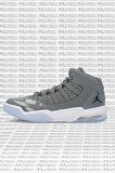 Nike Jordan Air Max Aura Leather Grey Shoes Hakiki Deri Bilekli Gri Basketbol Ayakkabısı 