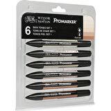 Winsor & Newton Promarker Grafik Kalemi 6'Lı Set Skin Tones