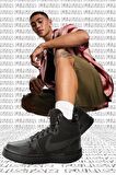 Nike Court Borough Mid Winter Leather Sneaker Hakiki Deri Bilekli Spor Ayakkabı Siyah