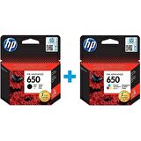 HP 650 SİYAH VE RENKLİ KARTUŞ SETİ (CZ101AE+CZ102AE)