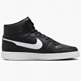 Nike Ebernon Mid Triple Leather Erkek Sneaker Hakiki Deri Bilekli Spor Ayakkabı Siyah