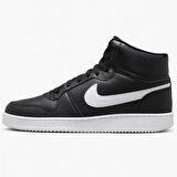 Nike Ebernon Mid Triple Leather Erkek Sneaker Hakiki Deri Bilekli Spor Ayakkabı Siyah