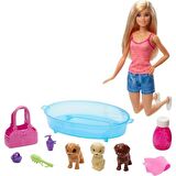 Barbie Bebek ve Aksesuarları 3 Yavru Köpekli Oyun Seti GDJ37