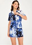 Batik Desenli Sort Pijama Takimi