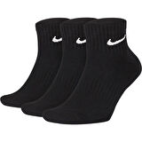 Nike Dri Fit Everyday Cotton Cushioned Ankle Scok Unisex 3Lü Çorap Siyah