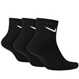 Nike Dri Fit Everyday Cotton Cushioned Ankle Scok Unisex 3Lü Çorap Siyah