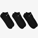 Nike Dri Fit Everyday Cotton Lightweight No Show 3 Pck Unisex Bileksiz Çorap 3 Çift Siyah