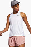 Nike Miler Dri Fit Running Tank Top White Sırt Panelli Koşu Antrenman Atleti Beyaz