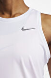 Nike Miler Dri Fit Running Tank Top White Sırt Panelli Koşu Antrenman Atleti Beyaz
