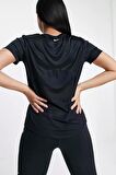 Nike Miler Dri Fit Tee Sırt Hava Panelli Koşu Spor Antrenman Tişörtü Siyah