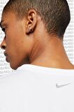 Nike Miler Dri Fit White Tee Sırt Panelli Beyaz Koşu Antrenman Tişörtü