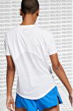 Nike Miler Dri Fit White Tee Sırt Panelli Beyaz Koşu Antrenman Tişörtü