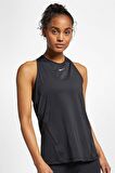 Nike Pro Dri Fit Mesh Training Tank Nefes Alabilen Siyah Kadın Atlet AO