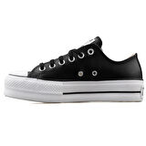 Chuck Taylor All Star Leather Platform Kadın Siyah Sneaker Ayakkabı 561681C
