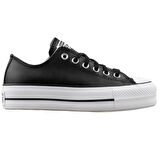 Chuck Taylor All Star Leather Platform Kadın Siyah Sneaker Ayakkabı 561681C