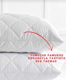 6 ADET Kapitoneli Sıvı Geçirmez Yastık Alezi Yastık Koruyucu Yastık Kılıfı  Pamuklu Beyaz50x70 Cm