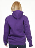 Unisex Kapşonlu Mor Sweatshirt