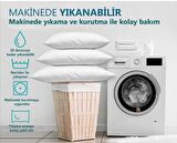 4 Adet Kapitoneli Yastık KoruyucuYastık Kılıfı Femuarlı 100% Pamuklu Terletmez 50x70M Ebatında beyaz