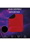 Mp02 - Kırmızı Dörtgen Bilek Destekli Mouse Pad | Konfor, Kaymaz Taban, Ergonomik, Yumuşak, Ev,ofis