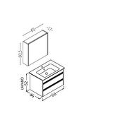 Levante 65 Cm Siyah Lavabolu Banyo Dolabı Bgn Aynalı - Boy Dolap Hariç