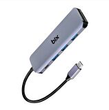 Bix Type-C to TF SD Kart Okuyucu PD USB 3.0 Hub Çoklayıcı Dönüştürücü Adaptör