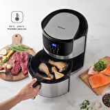 Homend Airfryday 2502H 8 Farklı Program, 5 Litre Dokunmatik Ekranlı Fritöz Inox