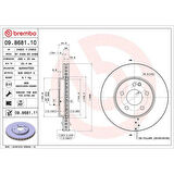 FREN DISKI ON HAVALI 288 MM UV KAPLAMALI MERCEDES W169 -W245 DIESEL