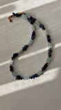 Akuamarin lapis lazuli kolye