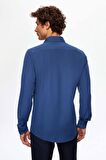 Slim Fit Lacivert Italyan Yaka Dar Kesim Klasik Kravatlık Uzun Kollu Kolay Ütülenebilir Ne 2HF02ORT5185