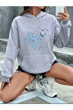 Baskılı İçi Polarlı Sweatshirt