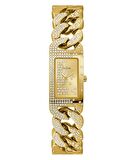 GUESS GUGW0298L2 ALTIN KAPLAMA TAŞLI DİKDÖRTGEN KADIN KOL SAATİ