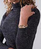 GUESS GUGW0298L2 ALTIN KAPLAMA TAŞLI DİKDÖRTGEN KADIN KOL SAATİ