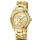 GUESS GUGW0685L2 ALTIN KAPLAMA TAŞLI KADIN KOL SAATİ