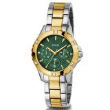 GUESS GUGW0723L1 ALTIN KAPLAMA YEŞİL KADRAN TAŞLI KADIN KOL SAATİ