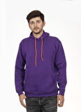 Unisex Kapşonlu Mor Sweatshirt
