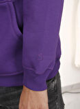 Unisex Kapşonlu Mor Sweatshirt