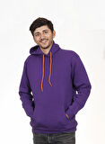 Unisex Kapşonlu Mor Sweatshirt