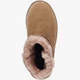 EMU Australia Leather Piction Boot Kadın Koyun Derisi Koyun Kürkü Bot Bej