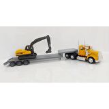 Model Taşıyıcı Tır ve Ekskavatör 1:43 Long Haul Kenworth