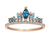 Pırlanta ve Topaz Taşlı Elizabeth Tacı Yüzük